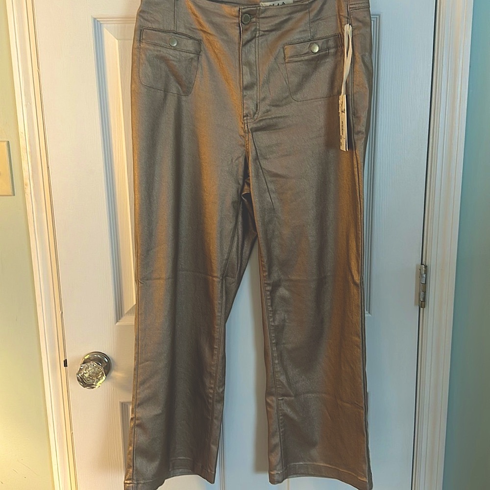Charlie B metallic pants.  Sz 12.  NWT